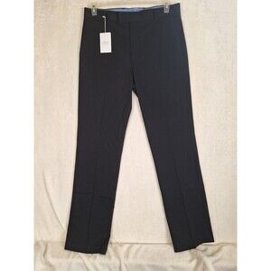 NWT! Charles Tyrwhitt Non-Iron Chinos Mens 34x32 Black Slim Fit 34W 32L Flat Zip